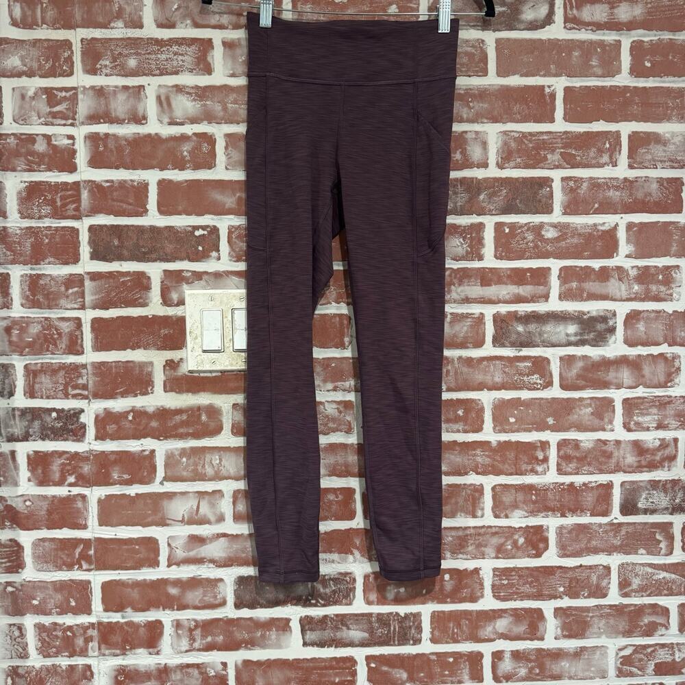 Lululemon Invigorate High-Rise Tight 25" Heathered Black Currant Size 4 euc